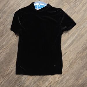 Ambiance Elegant Black Velvet Blouse